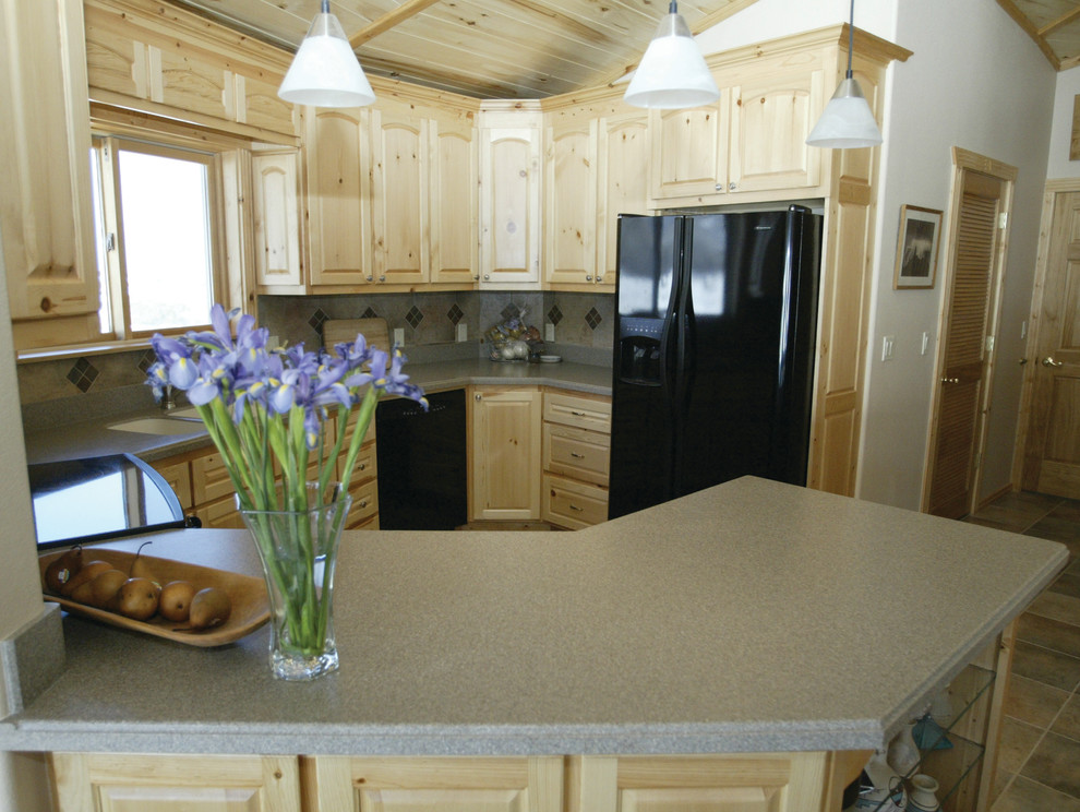 Mountain style kitchen photo in Denver