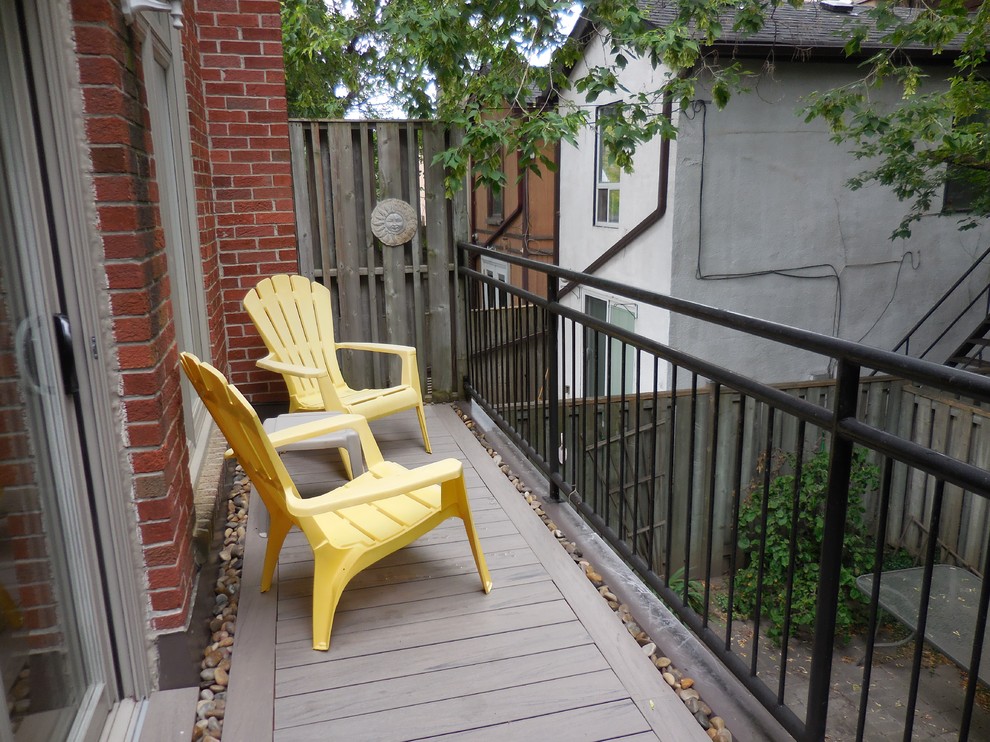 Small contemporary balcony in Toronto with no cover.