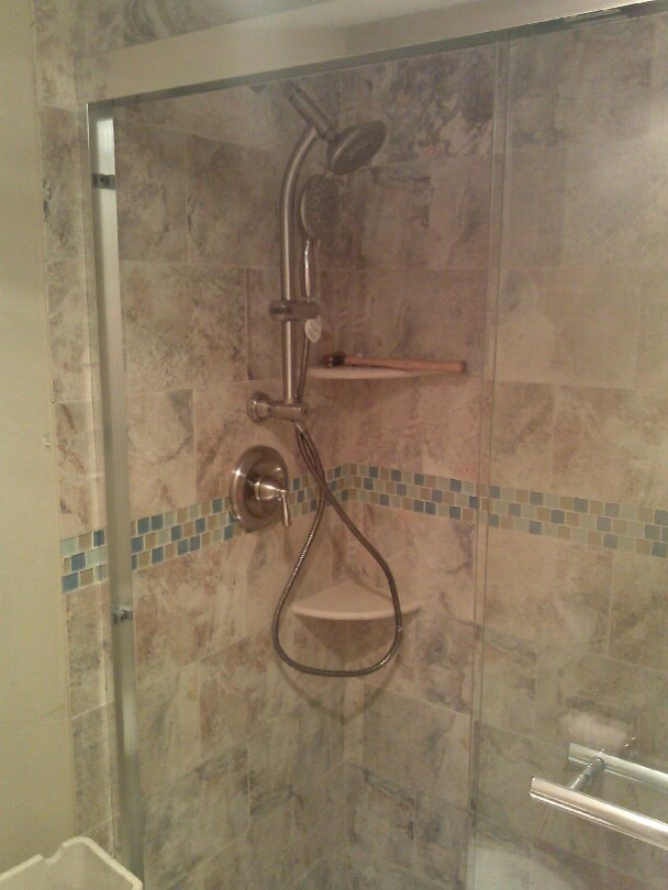 Inspiration for a transitional alcove shower remodel in Miami