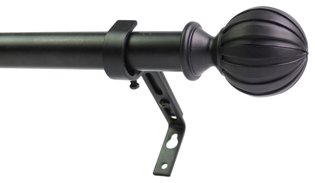 1 Fluted Ball Drapery Curtain Rod Industrial Curtain Rods