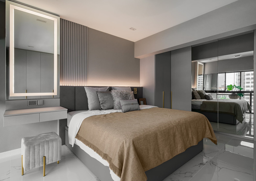 Example of a trendy bedroom design in Singapore