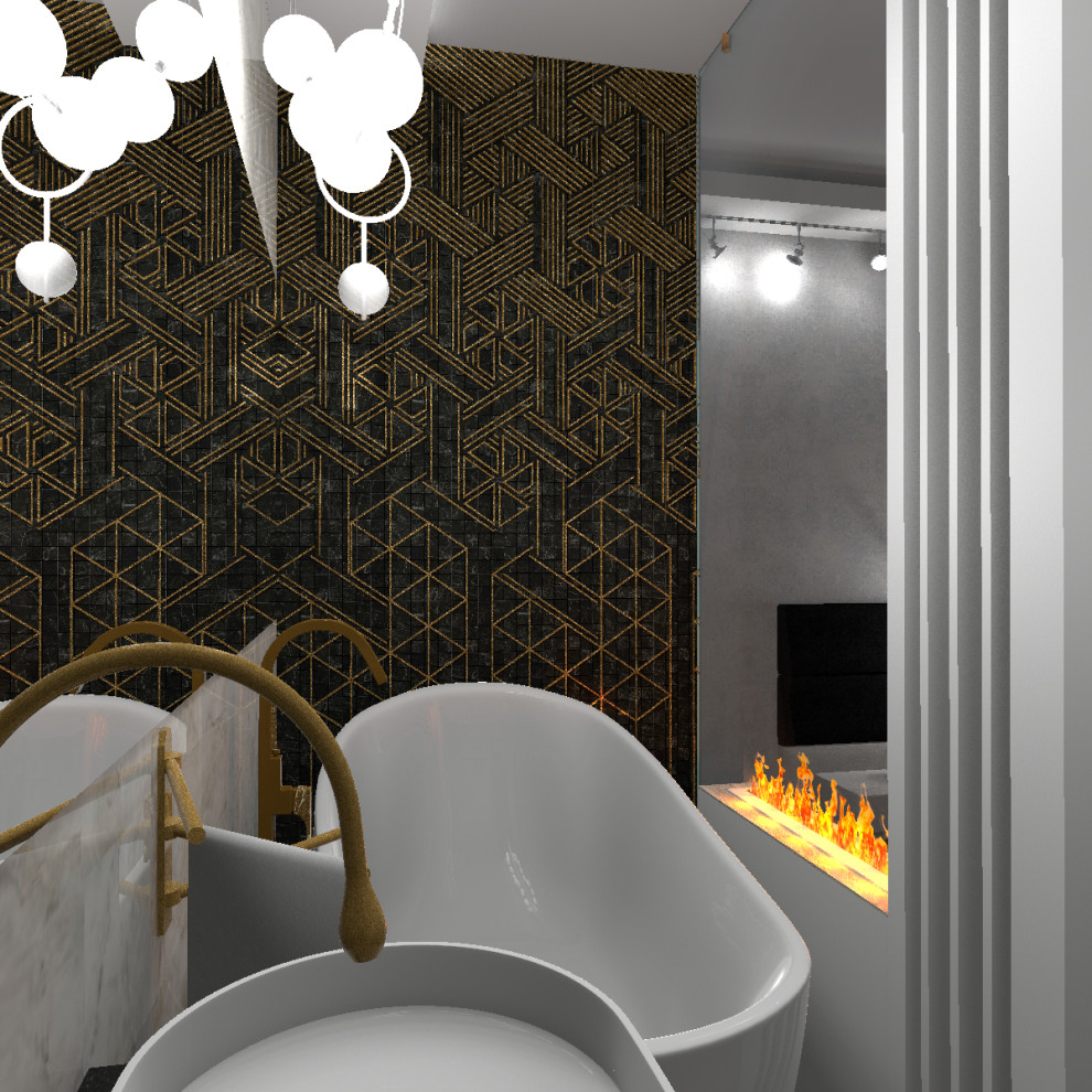 Спальня и ванная для молодой супружеской пары