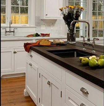 Wenge Kitchen Countertop with Sink. Designed by Jennifer Gilmer Kitchen & Bath L