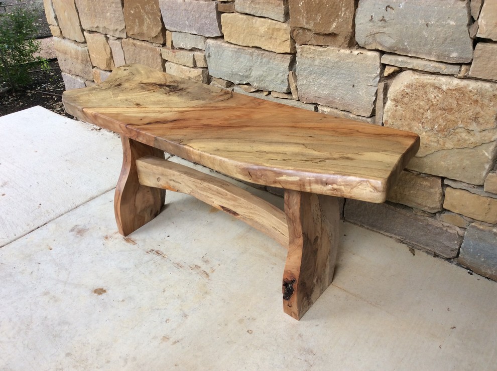 Spalted Elm Live Edge Bench Rustic Entry Austin by Made Up Again