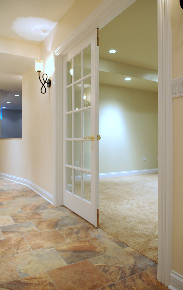 Hallway - transitional hallway idea in Chicago
