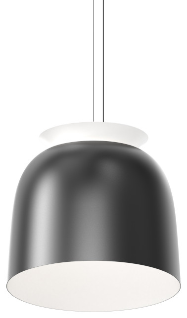 Belle Flare LED Bell Pendant, Satin Black, Medium