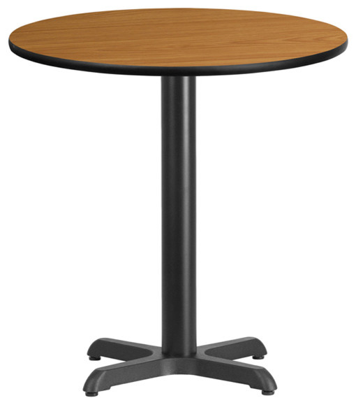 24" Round Laminate Table Top With 22"x22" Table Height Base Contemporary Table Tops And