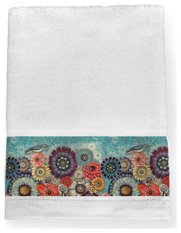Blue Bird Boho Bath Towel - Bath Towels - by Laural Home | Houzz
