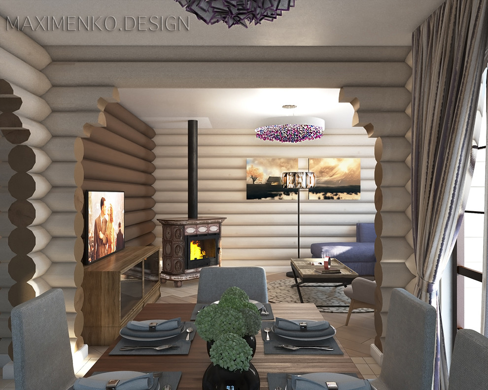 Сруб в современно-классическом стиле