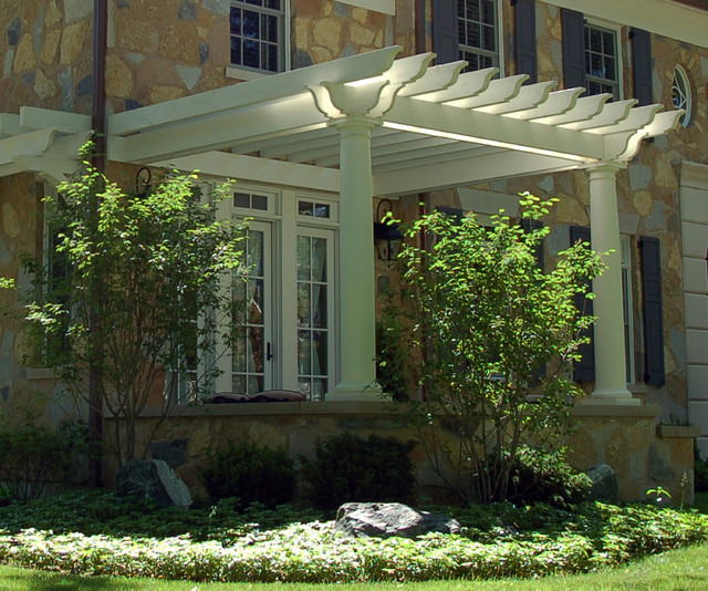 Trellis on Front Facade Traditional Exterior Chicago by Schwarz