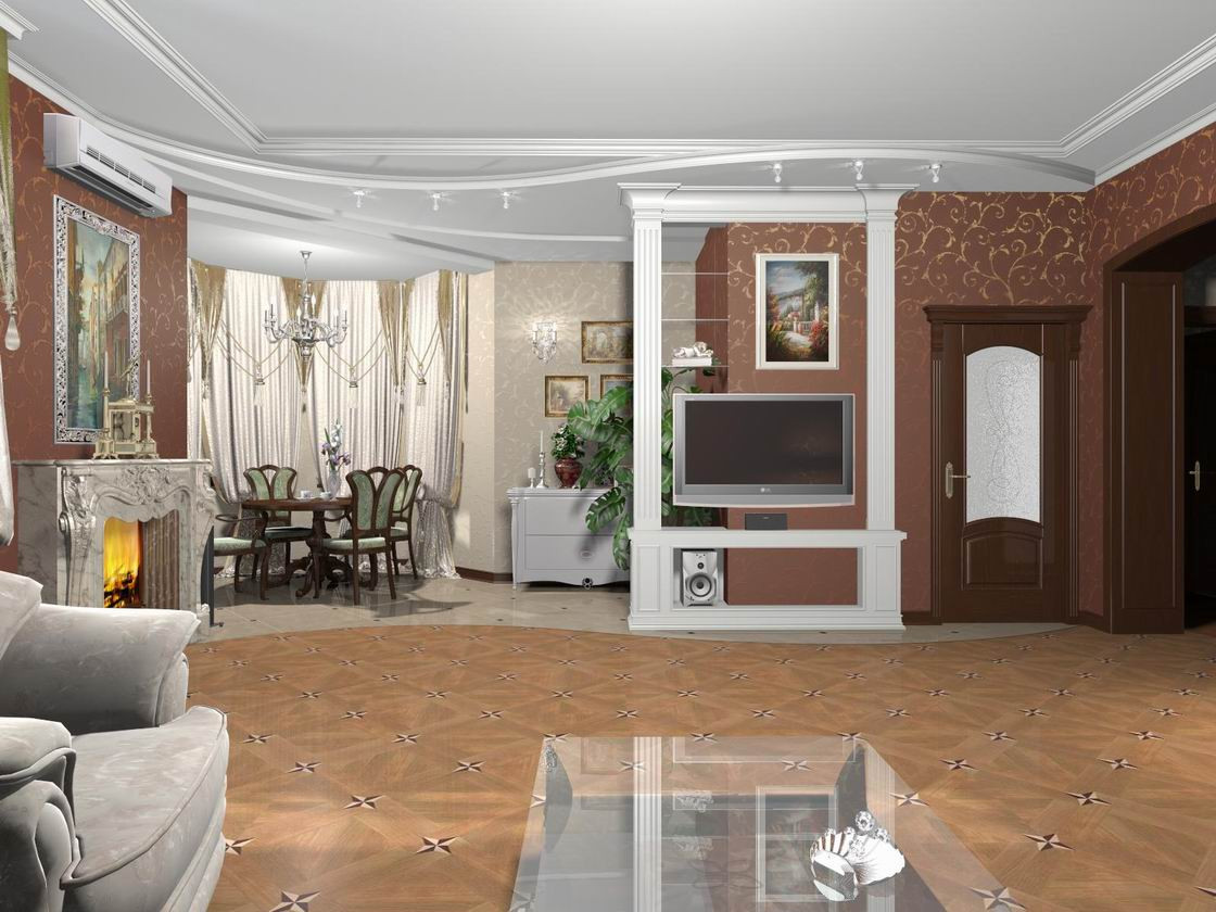 визуализация "Гостиная - студия"