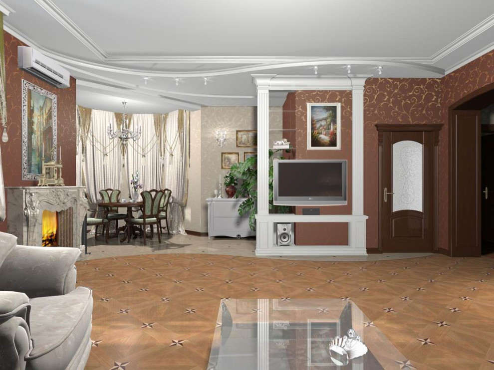 визуализация "Гостиная - студия"