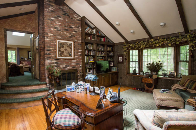 Rustic Den Rustic Family Room New York by Lisa Joy Designs, LLC