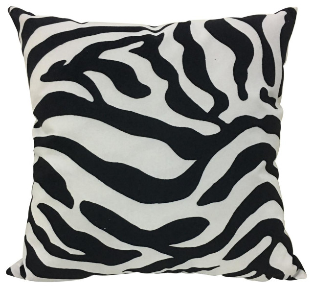 Zebra Decorative Pillow, Black and White