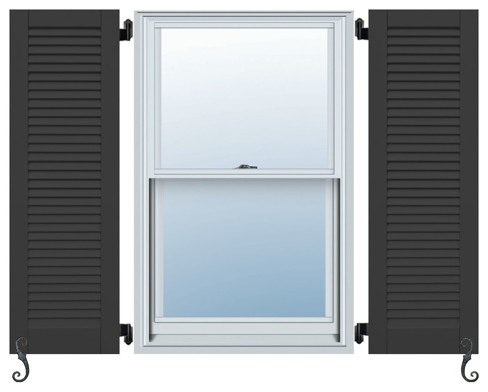 Atlantic Classic All Louver, Faux Louver Shutters, Set of 2, 19"W X 51