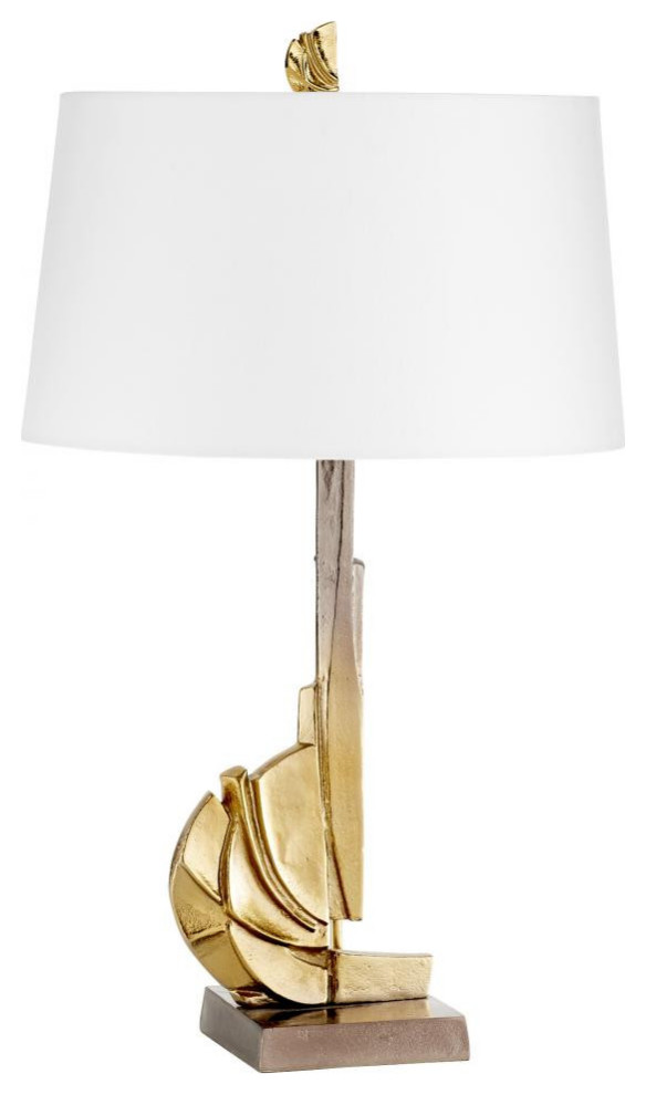 Crescendo Table Lamp, 1-Light, Antique Brass, Aluminum, 18"W (11313 MGV0Y)
