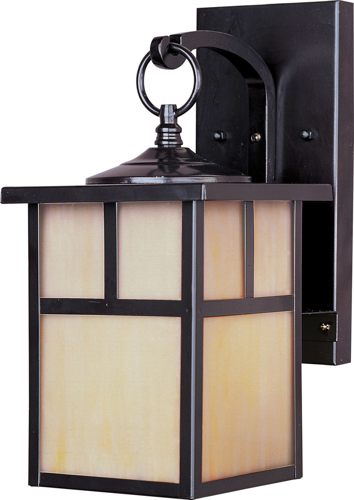 Coldwater 1-Light Outdoor Wall Lantern, Burnished, H1y Glass