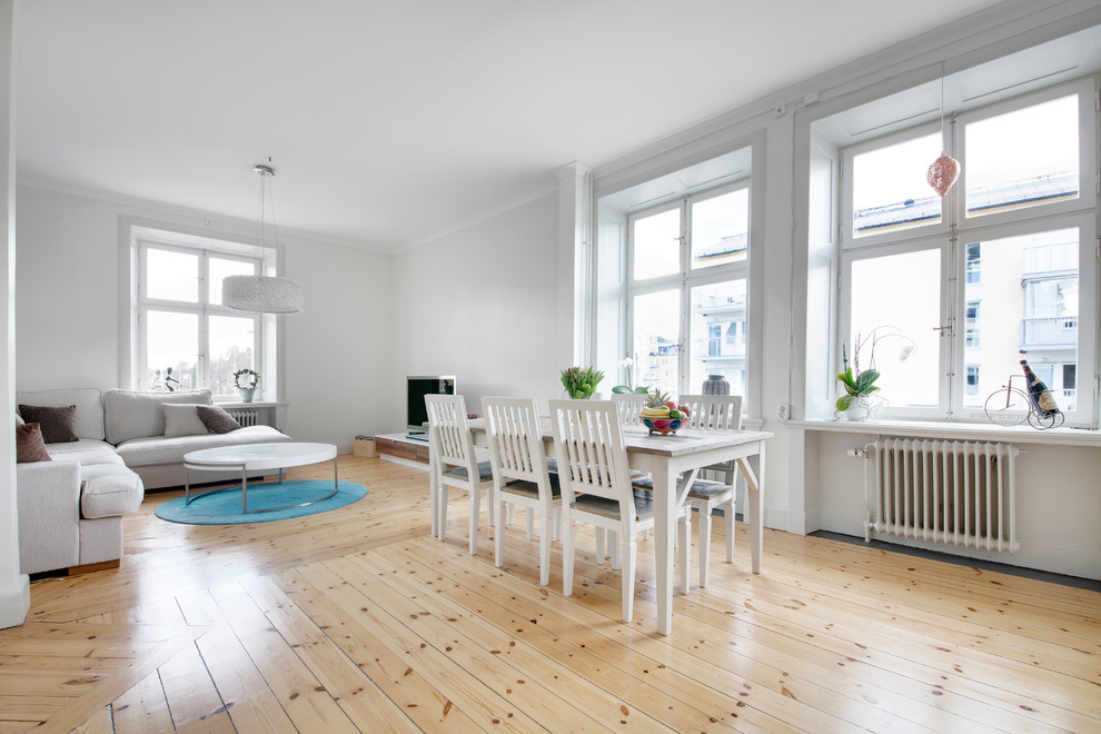 This is an example of a transitional dining room in Stockholm.