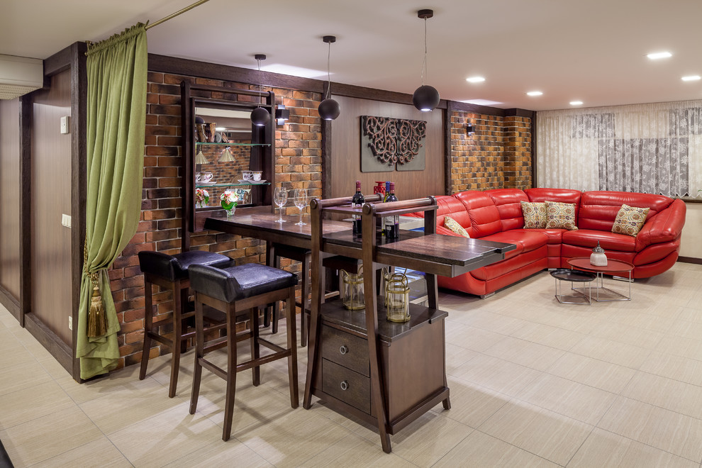 Двухэтажный дом с цокольным этажом и мансардой