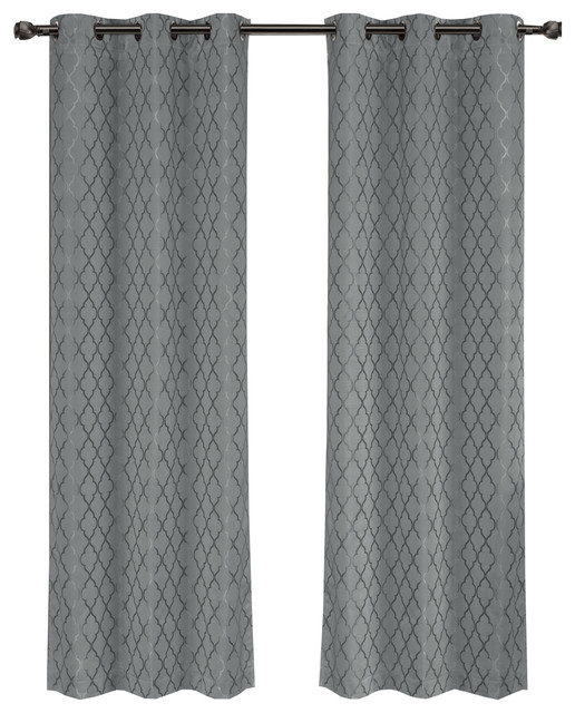 Willow Thermal Blackout Curtains With Grommets Set Of 2 Willow Thermal Blackout Curtains With Grommets Set Of 2 Gray