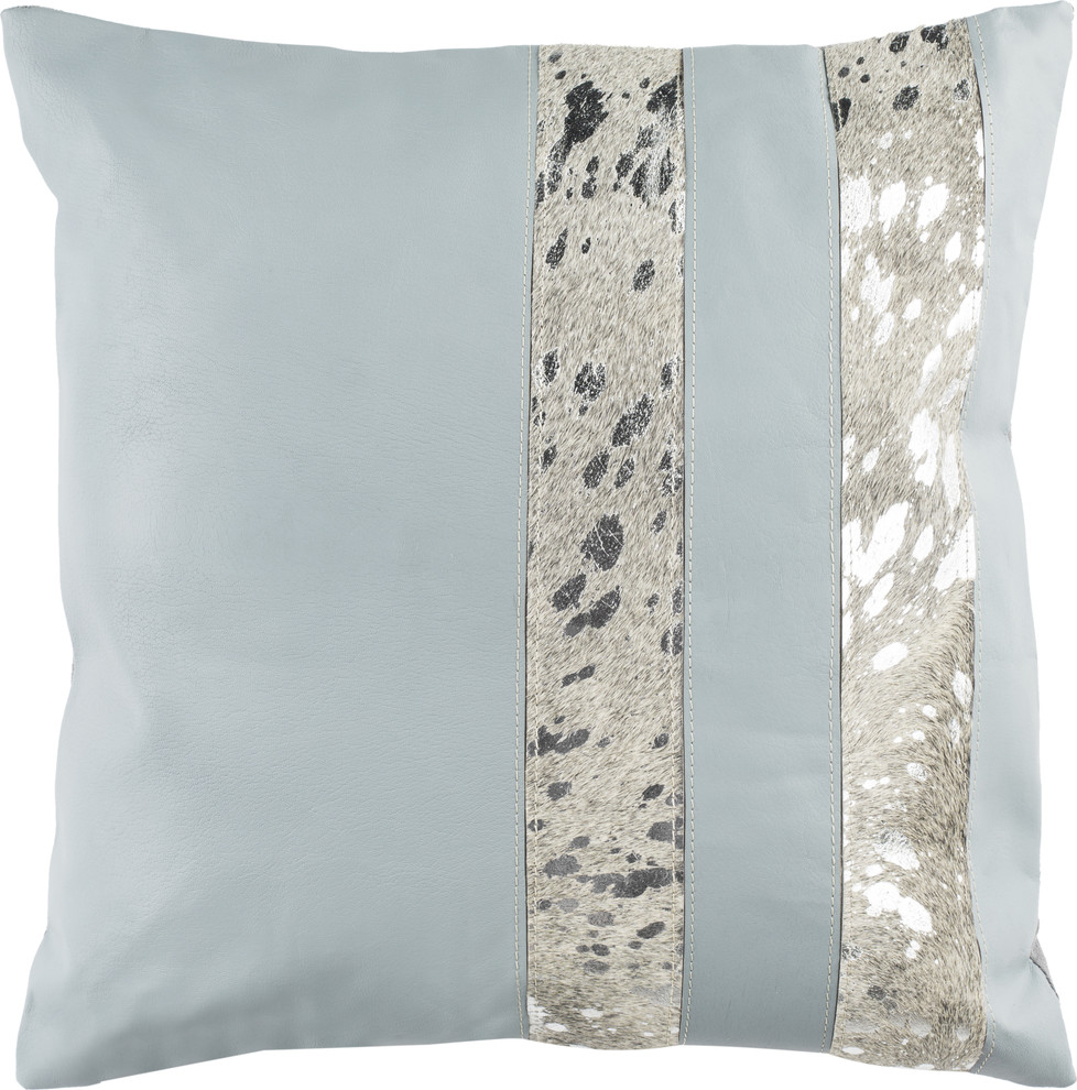 Kinston Metallic Cowhide Pillow Contemporary Decorative