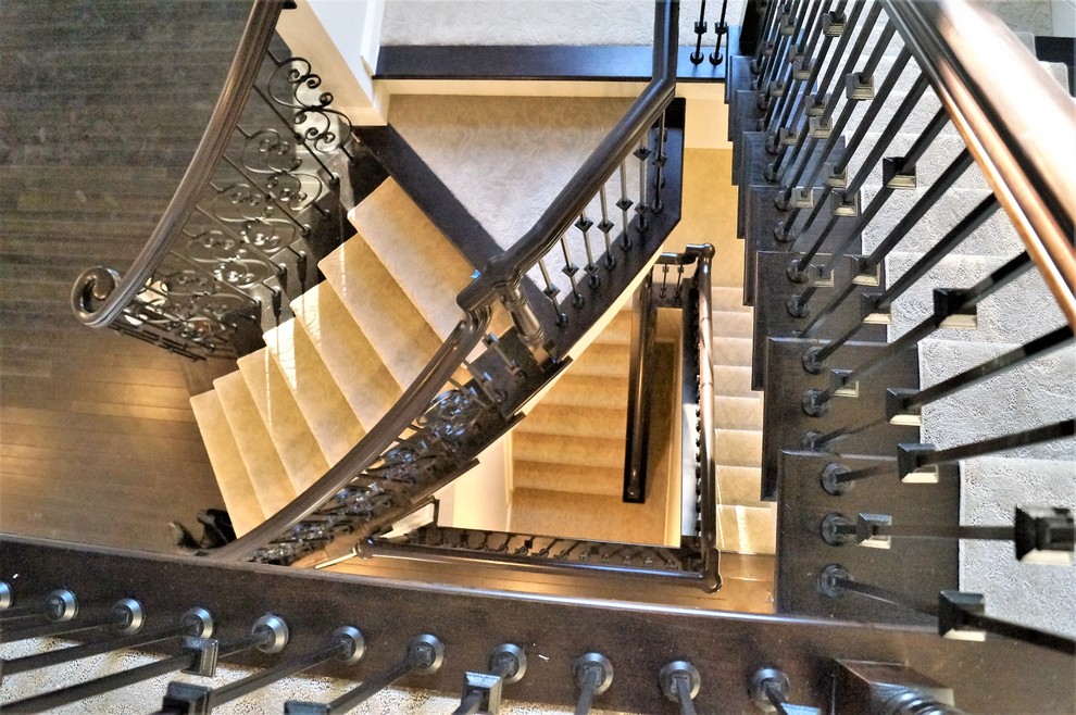 Inspiration for a transitional staircase remodel in Columbus
