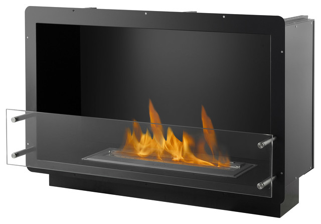 IGNIS - Single-Sided Bio Ethanol Fireplace Insert Black & Reviews | Houzz