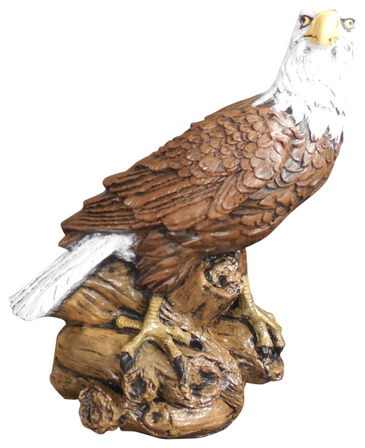 Jim's Otisco Concrete Eagle Statue in Detail Painted Finish Rustic