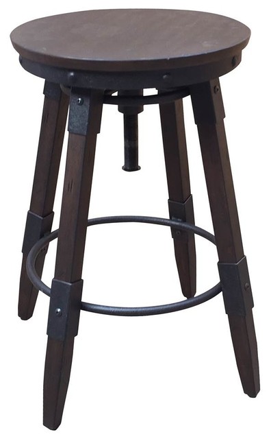 Swivel Backless Bar Stool Dark Brown Swivel Backless Bar Stool Dark Brown