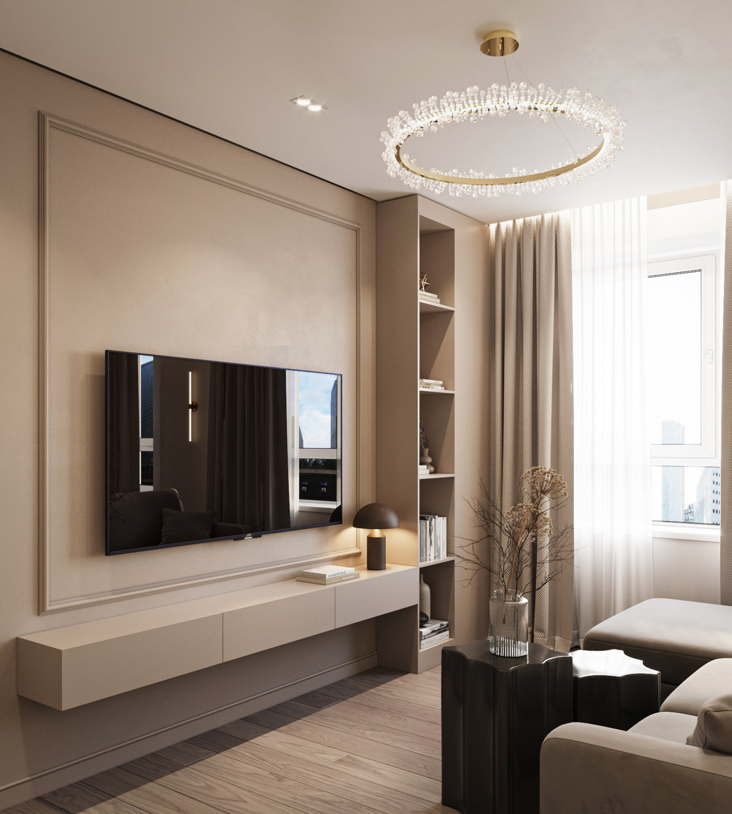 Бежевая гостиная