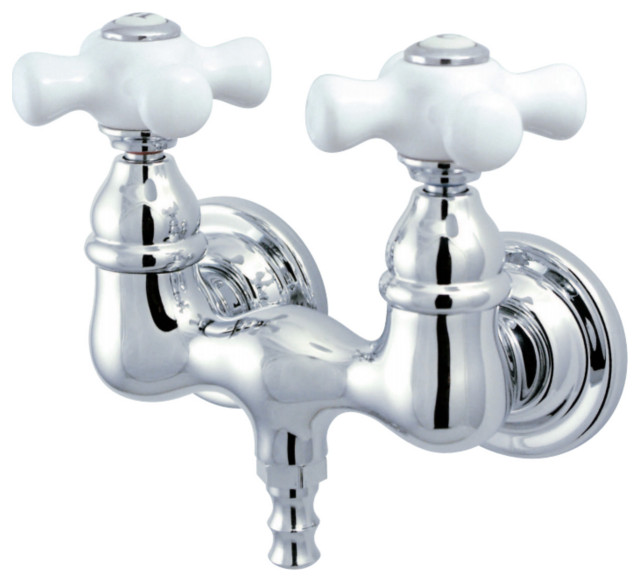 Kingston Brass Wall-Mount Clawfoot Tub Faucets With Polished Chrome CC40T1
