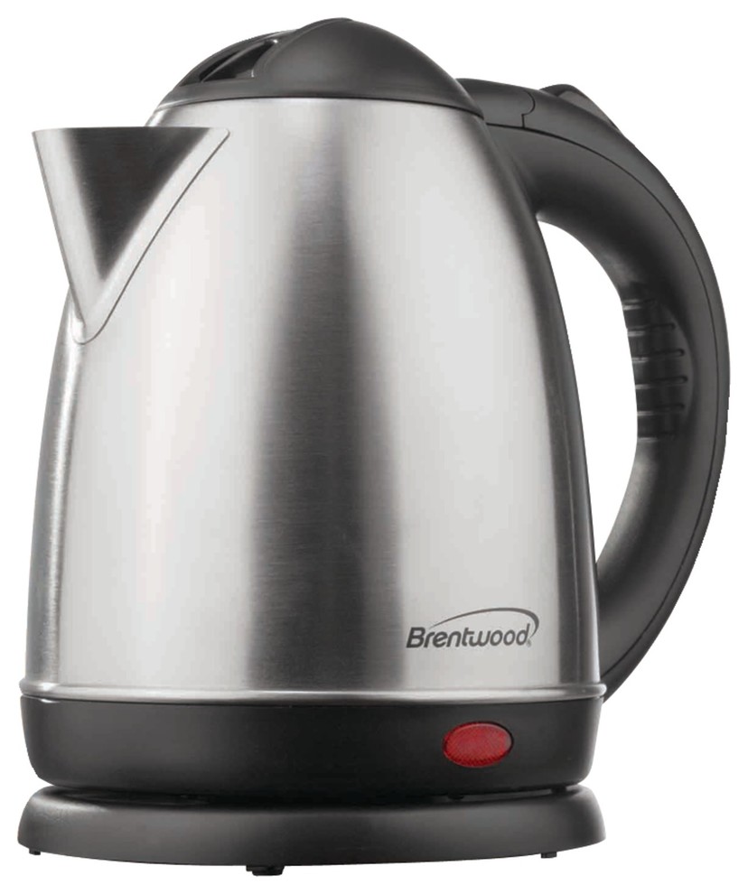 Brentwood 1.5-Liter Stainless Steel Electric Cordless Tea Kettle, Stainless