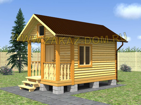 Баня из профилированного бруса (3х5 м) - Проект № Б-7
