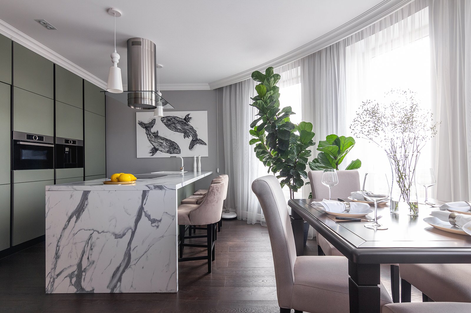 Реализованный проект квартиры 73,22 м/кв