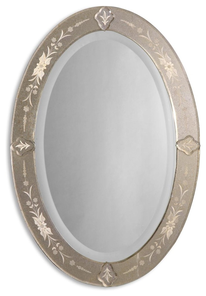 Donna Antique Oval Mirror