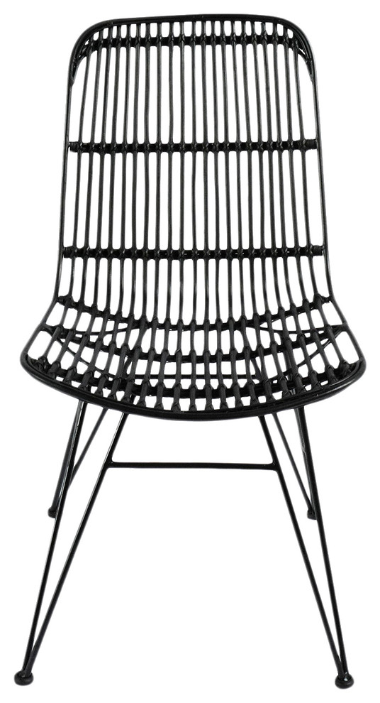 Black Rattan Woven Dining Chair Tropical Outdoor Dining Chairs By Design Mix Furniture