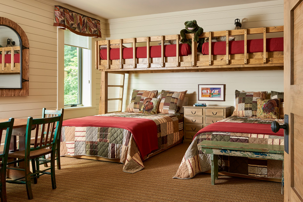 This is an example of a rustic kids' bedroom in Charlotte.