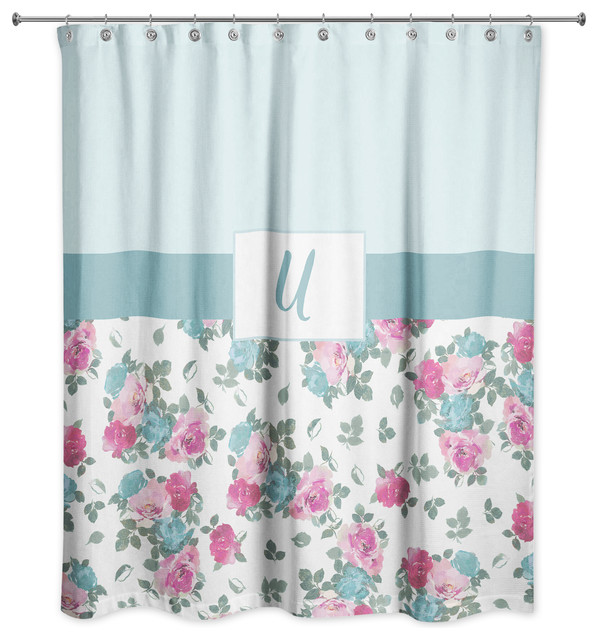 Fl Monogram Shower Curtain, Monogram Shower Curtain