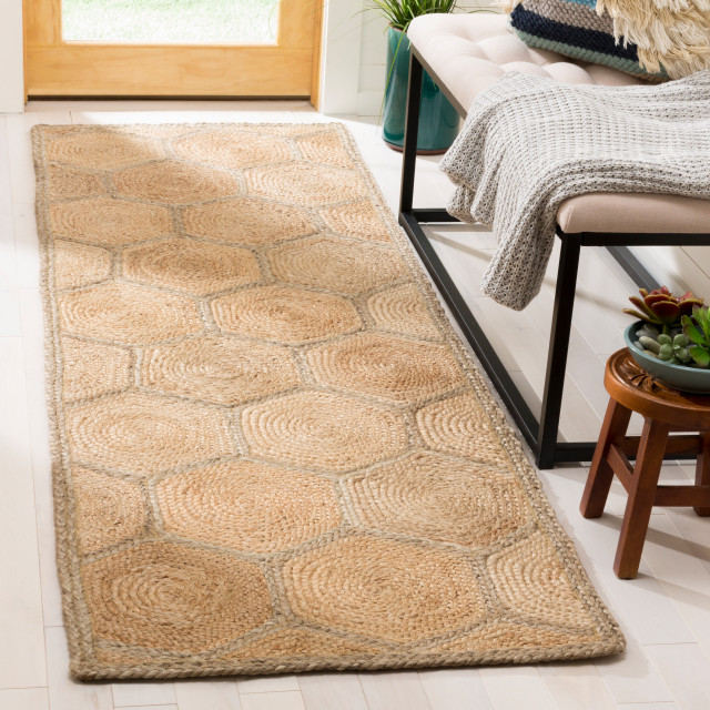 Safavieh Vintage Leather Collection NF882B Rug, Natural/Grey, 2'6" X 6'