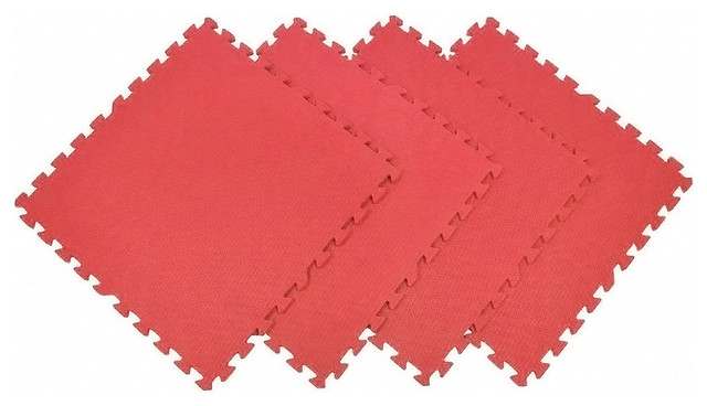 Clevr Red Eva Foam Floor Mat Interlocking Exercise Gym Flooring