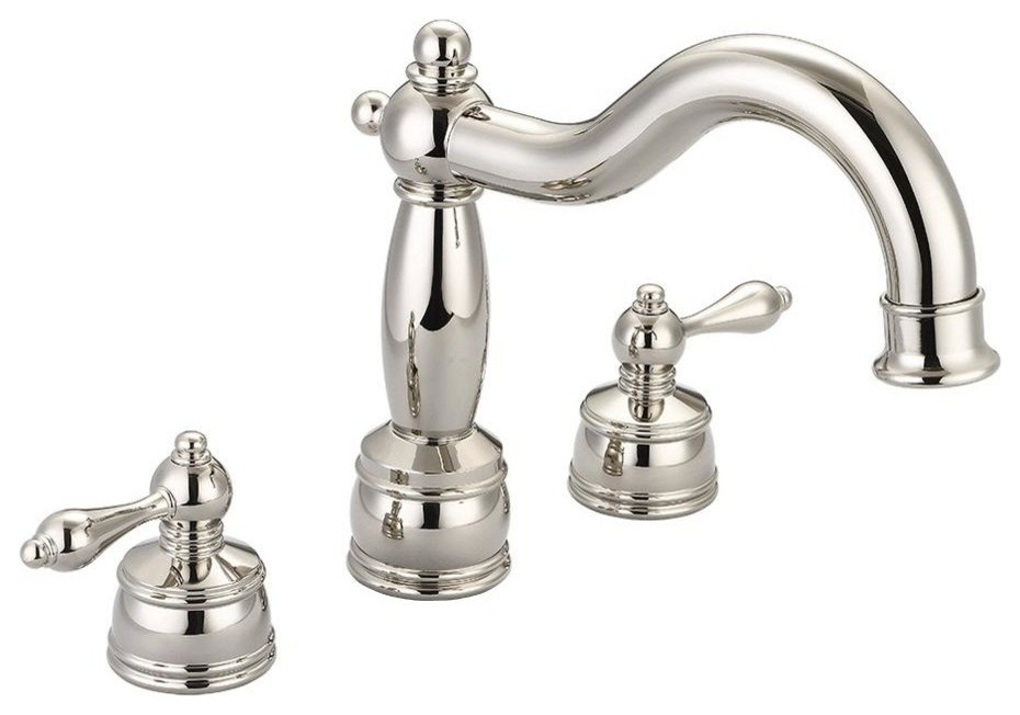Banner Faucets Two Handle 6" - 16" Adjustable Widespread Tub Filler, Chrome, Pol