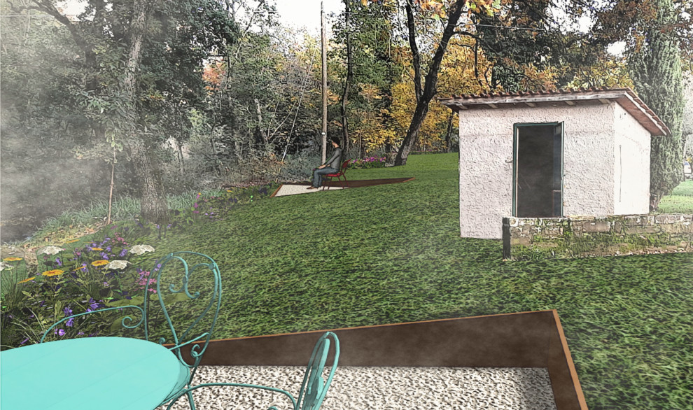 Cascina in collina con uliveto