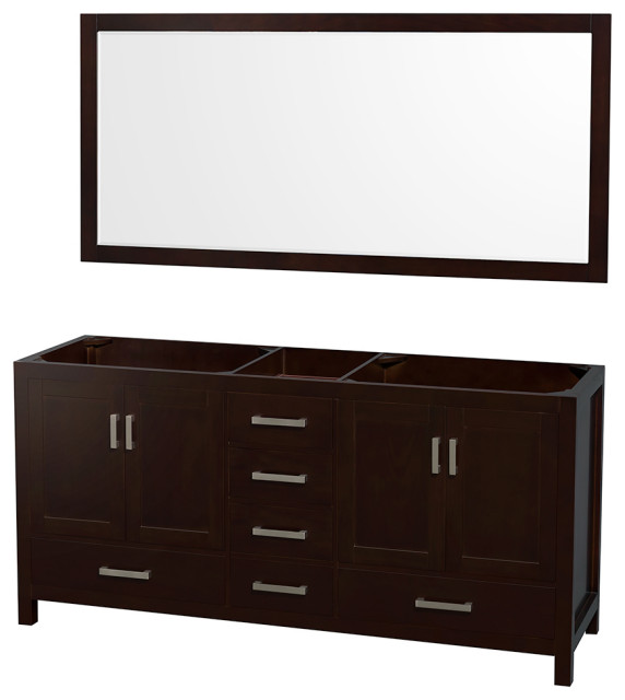Wyndham WCS141472D..CXSXXM70 72 Inch Double Bathroom Vanity with Mirror