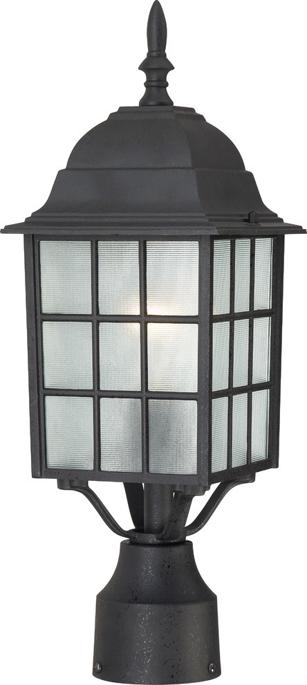 One Light Outdoor Post Mount Textured Black Finish Traditional