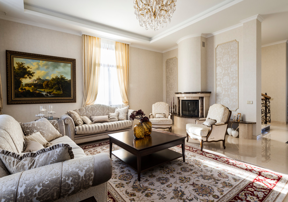 Гостиная с камином