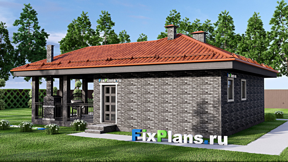 Проект одноэтажного дома 11х13м S81м2 F-14993