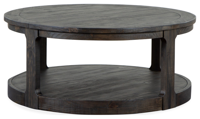 Round Cocktail Table With Casters - Rustic - Coffee Tables - by ...