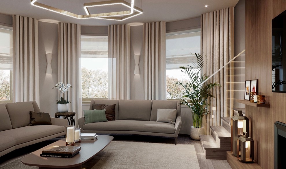 Интерьер двухуровневой квартиры в Калининграде.