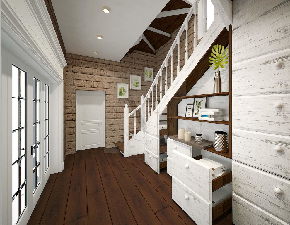 Бюджетный вариант деревянной лестницы в загородном доме