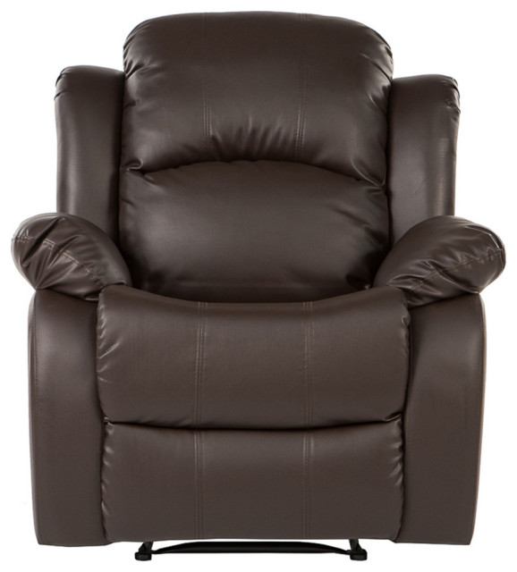 Classic Overstuffed Recliner Chair in PU Leather Contemporary